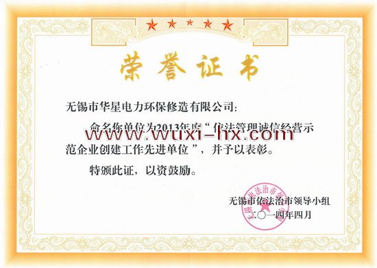 依法管理誠信經營先進企業